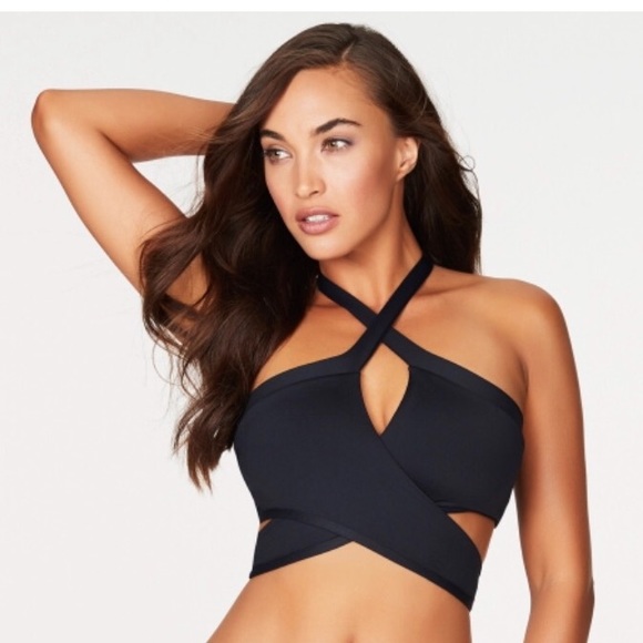 Frederick's of Hollywood Other - Black Cross Body Swimsuit Top - NWT - XL